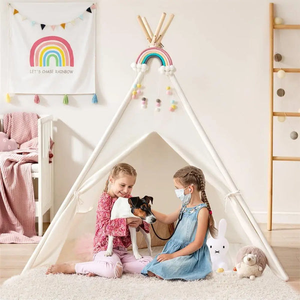 Tiny Land® Teepee Tent for Kids with Mat – Indoor Play Tent with Floor Mat | Tent | The Baby Penguin