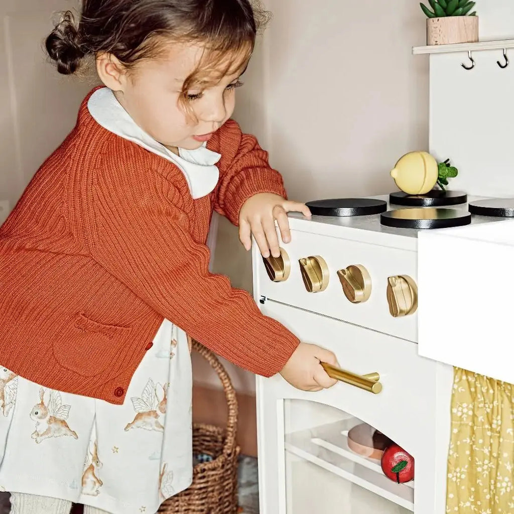 Tiny Land® Wooden Play Kitchen for Toddlers - Honey Kitchenette – The ...