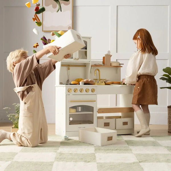 Tiny Land® Wooden Play Kitchen with Storage for Creative Toddlers | Toy | The Baby Penguin