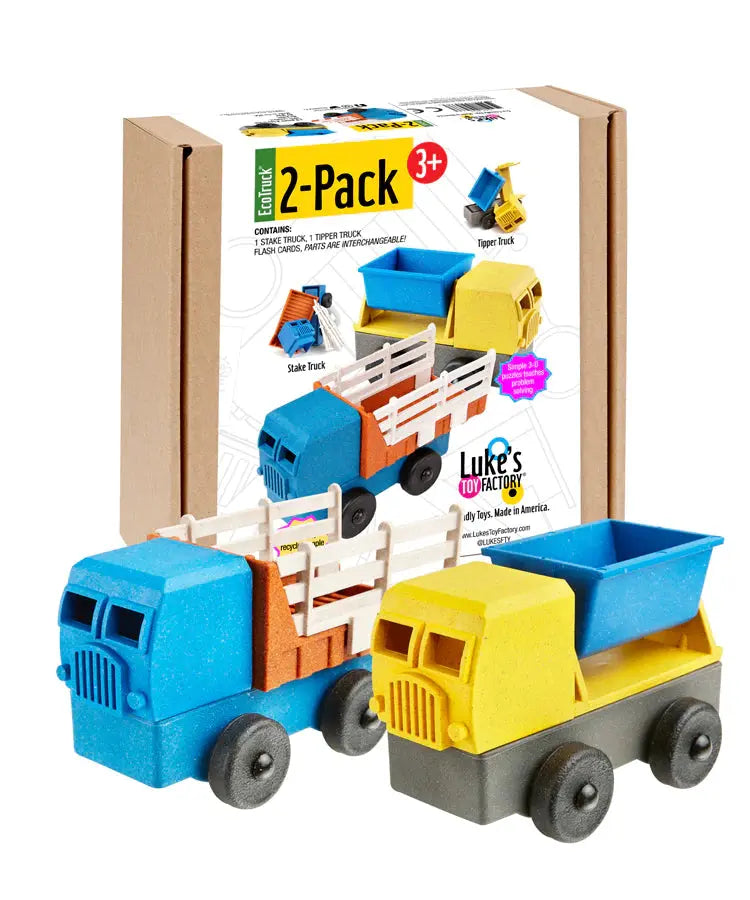 Tipper & Stake Truck Two Pack | Made in the USA Luke's Toy Factory