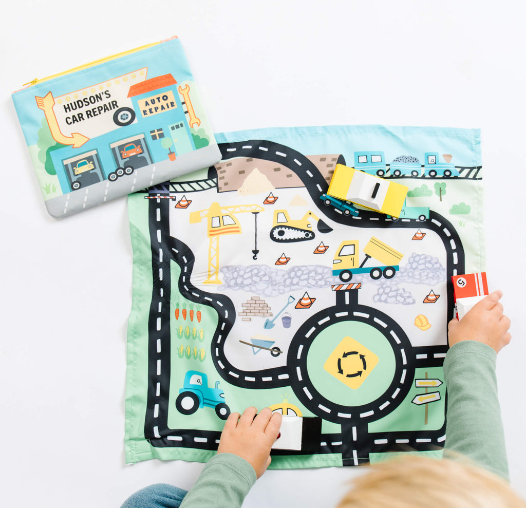 Toy Car Mat & Pouch: All-in-one Travel Entertainment! - The Baby Penguin