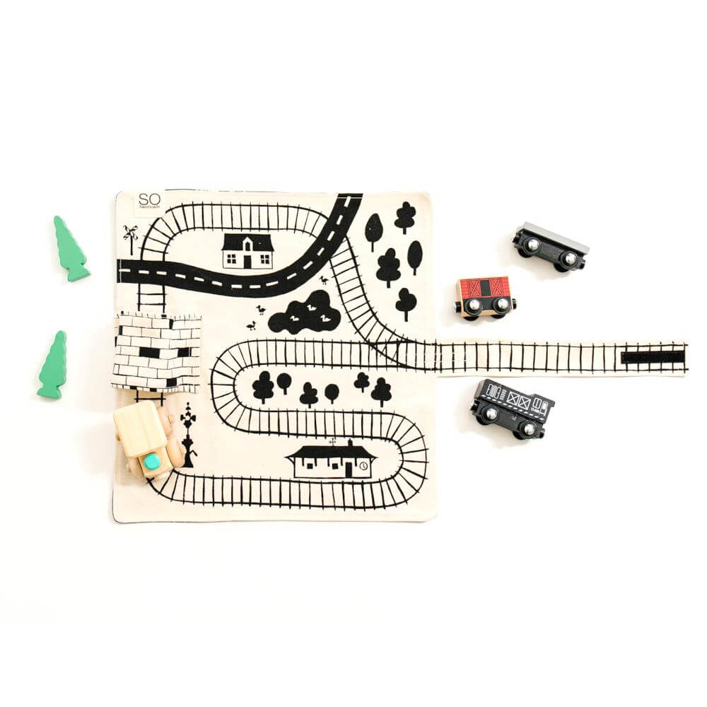 Train Play Mat: "Love it! Super cute for on the go play!" - The Baby Penguin