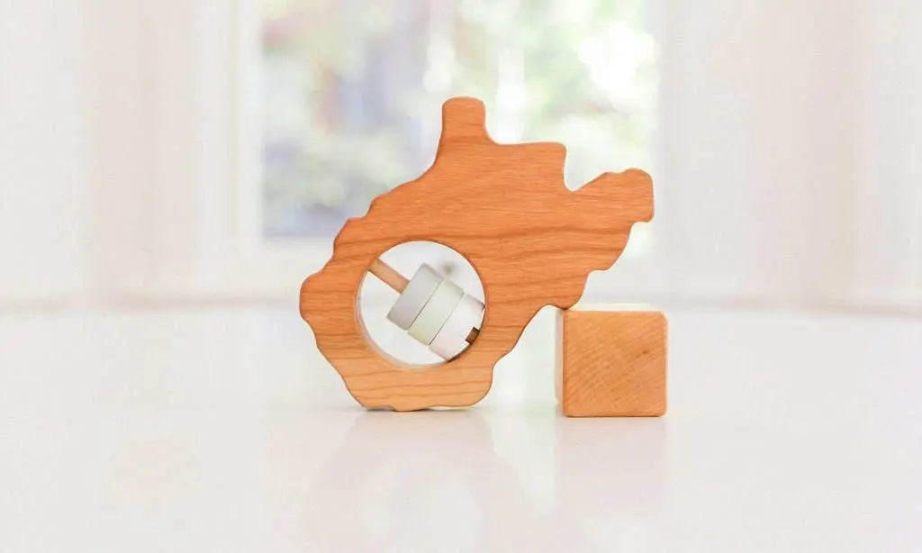 West Virginia State Wooden Baby Rattle™ | Made in the USA | Rattles | The Baby Penguin