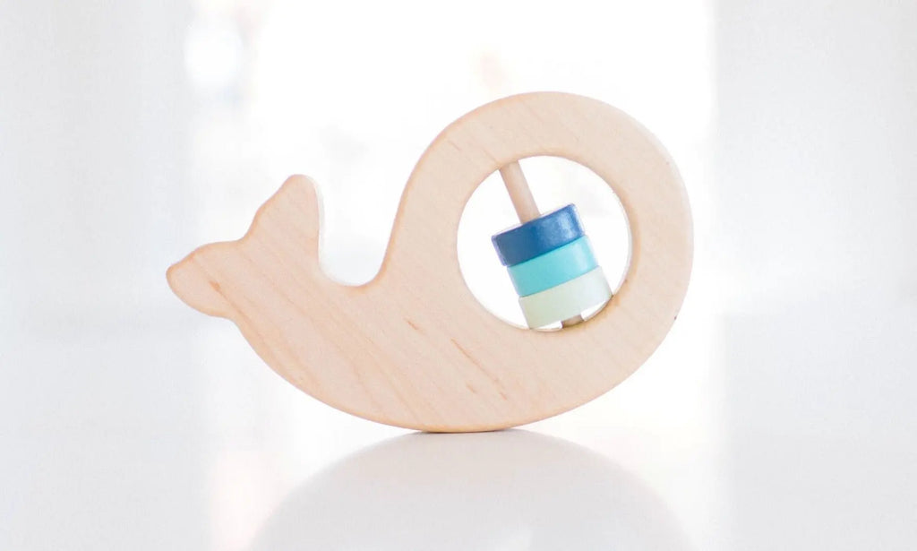 Whale Wooden Baby Rattle | Made in the USA | Rattle | The Baby Penguin