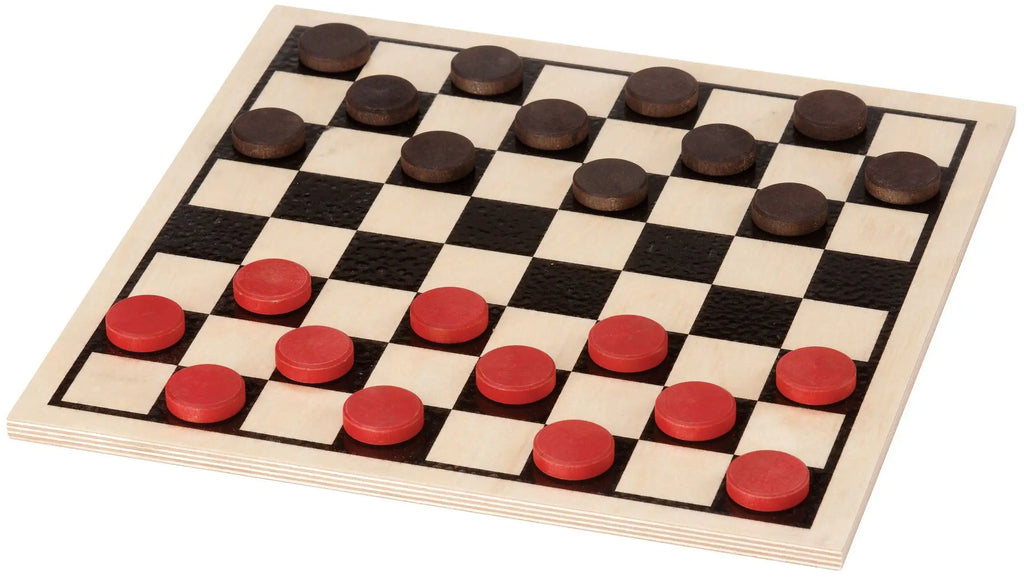 Wooden 15" Checkers Set | Made in USA | Games Maple Landmark