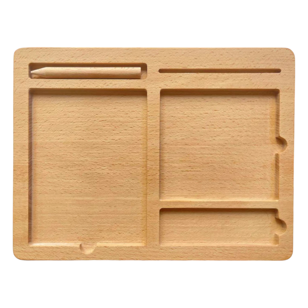 Wooden 3-part educational activity/sand tray with card slot and pen |  | The Baby Penguin