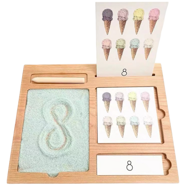 Wooden 3-part educational activity/sand tray with card slot and pen |  | The Baby Penguin