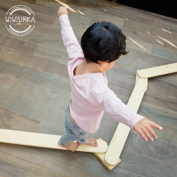 WOODEN BALANCE BEAM FOR KIDS by Wiwiurka Toys Wiwiurka Toys