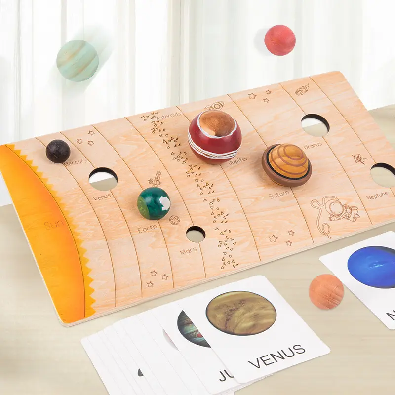 Wooden Solar System with 8 Planets 3-D Model Puzzle Set |  | The Baby Penguin