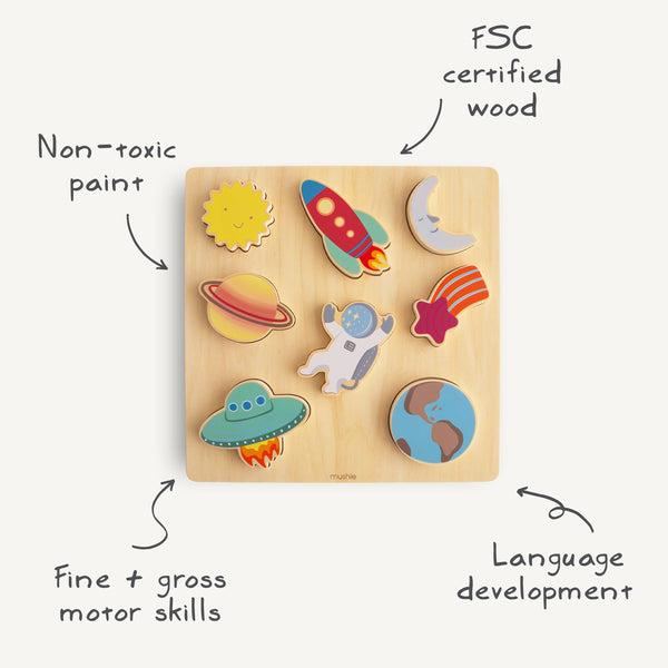 Wooden Space Puzzle | Wooden Puzzle | The Baby Penguin