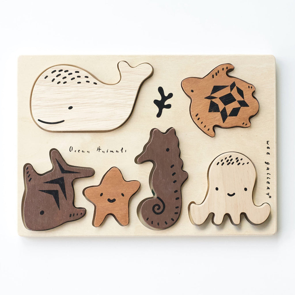 Wooden Tray Puzzle - Ocean Animals - The Baby Penguin