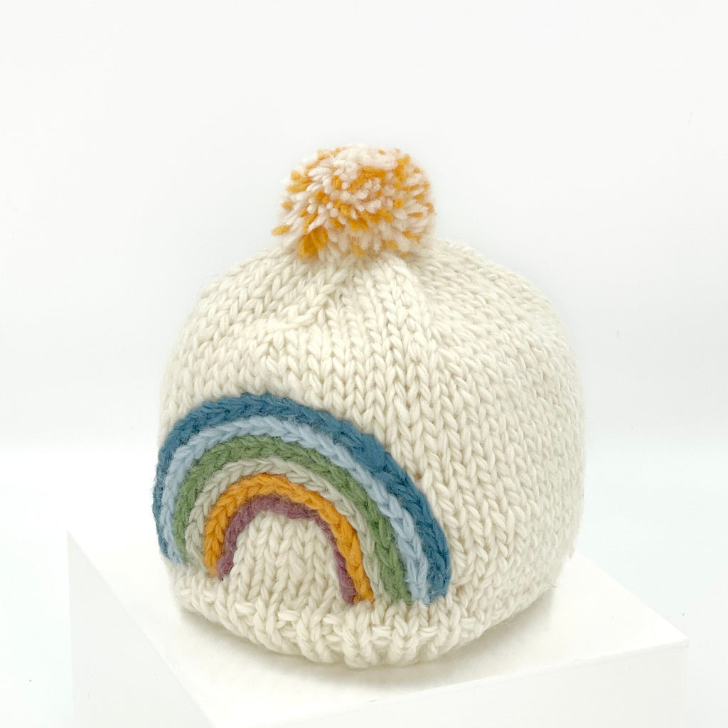 Knit Rainbow Baby Beanie - Merino Wool | Hat | The Baby Penguin