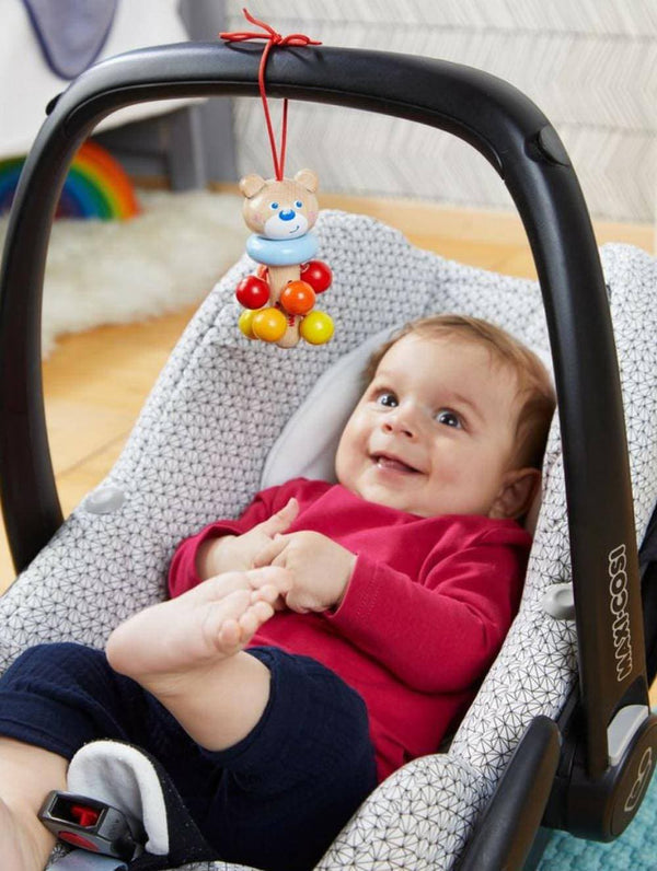 Dangling Figure Bear Stroller & Crib Toy | Wooden Baby | The Baby Penguin
