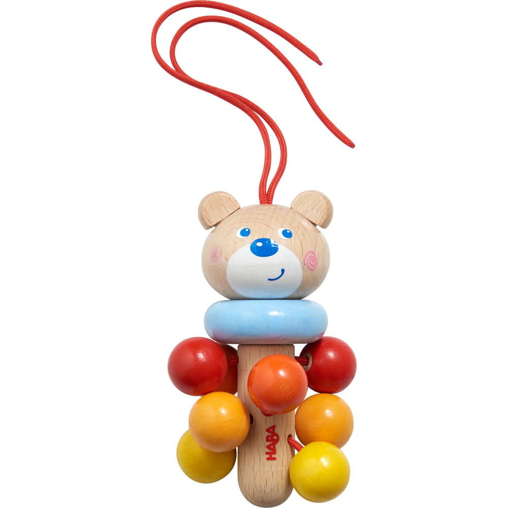 Dangling Figure Bear Stroller & Crib Toy | Wooden Baby | The Baby Penguin