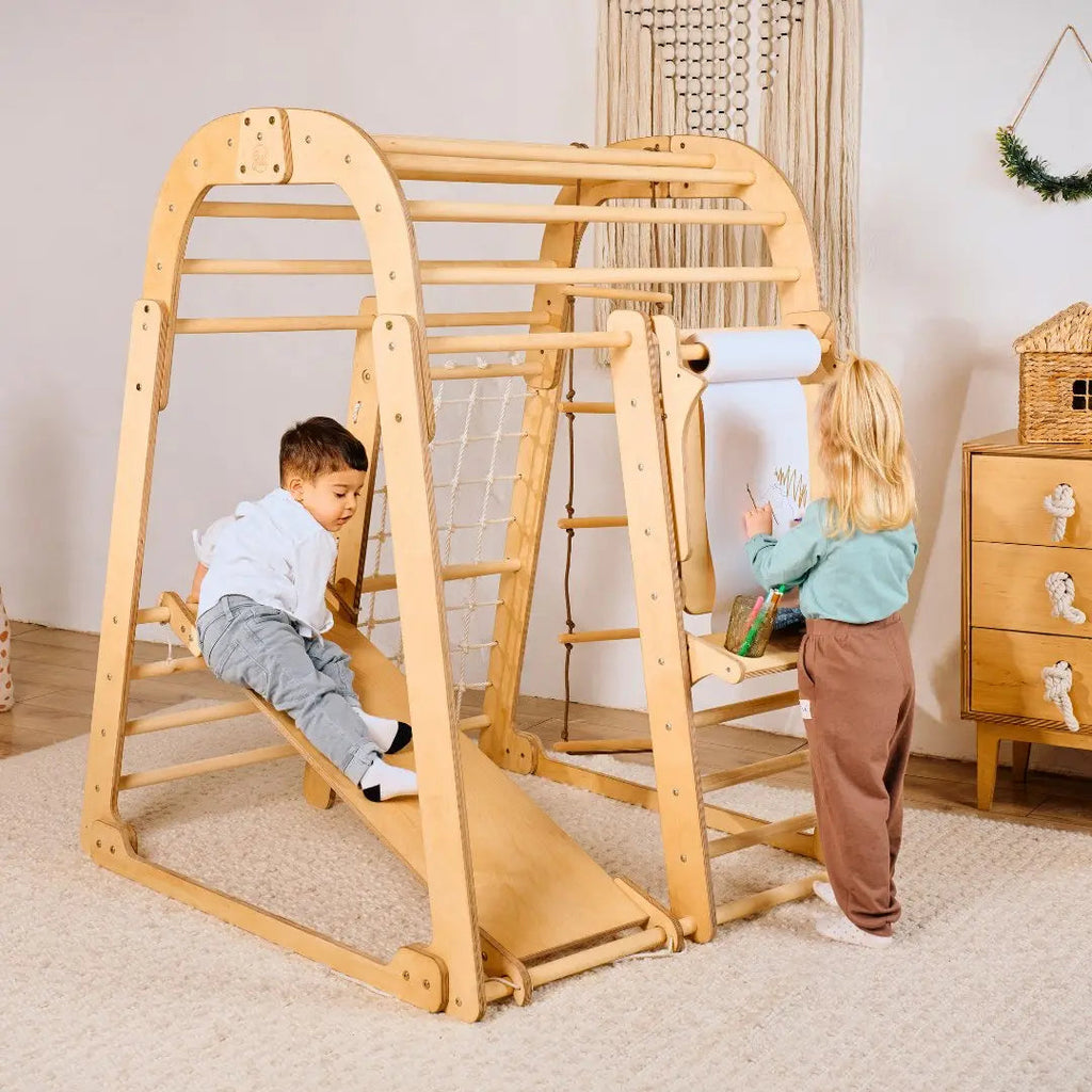 Indoor Playground for Toddlers - 7in1 Playground + Swings Set + Slide Board + Art Set | 7in1 Playsets | The Baby Penguin