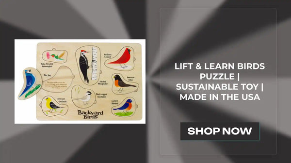 Lift &amp; Learn Birds Puzzle | Sustainable Toy | Made in the USA by@Outfy