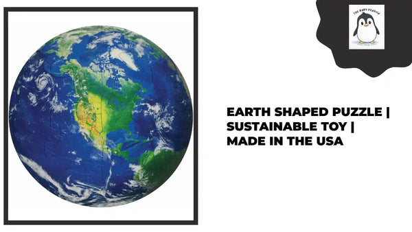 Earth Shaped Puzzle | Sustainable Toy | Made in the USA by@Outfy