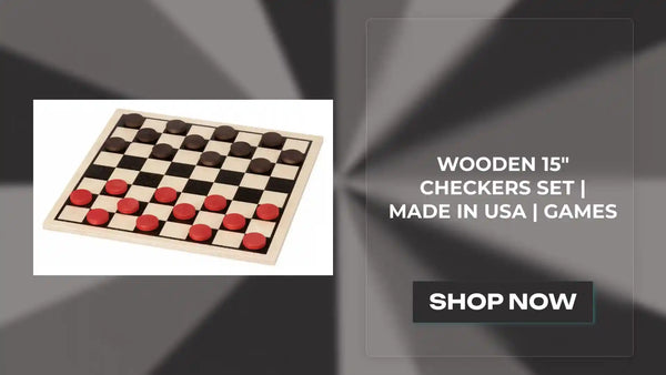 Wooden 15&quot; Checkers Set | Made in USA | Games by@Outfy