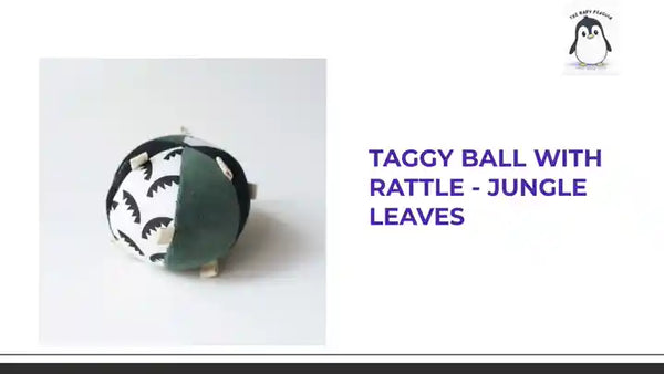 Taggy Ball with Rattle - Jungle Leaves by@Outfy