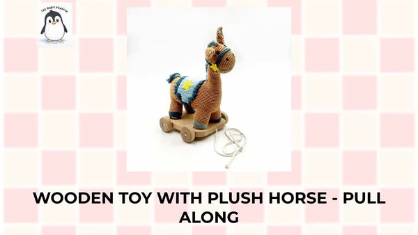 Wooden Toy with Plush Horse - Pull Along by@Outfy