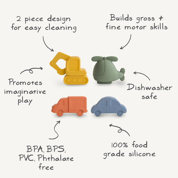 Vehicles Mold Free Bath Play Set | Vehicles Bath Play Set | The Baby Penguin